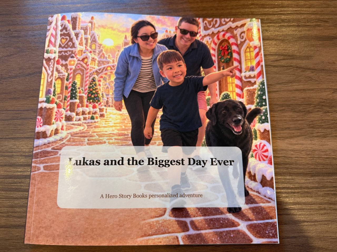 The printed softcover of Lukas and the Biggest Day Ever on a table