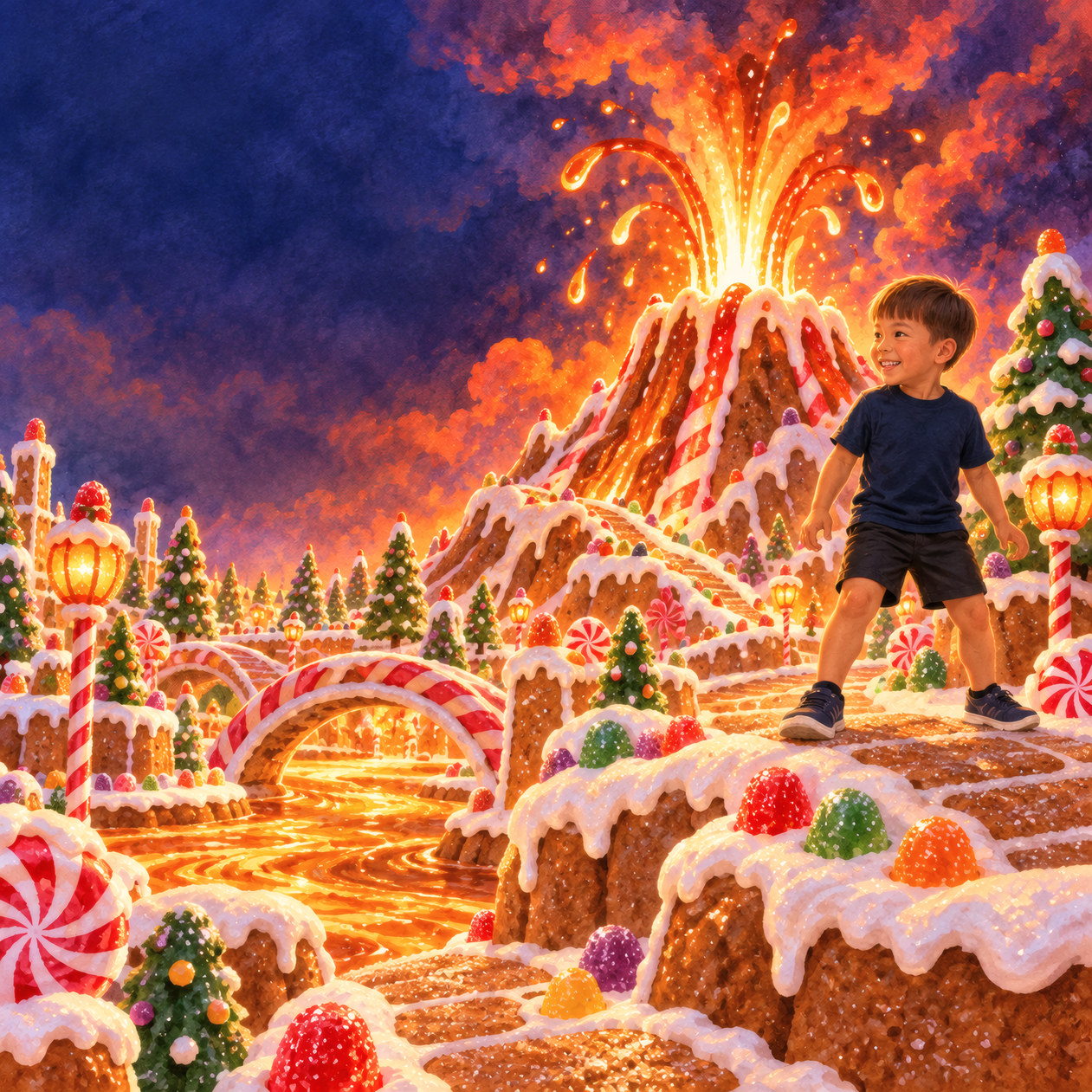Lukas and the Biggest Day Ever, page 6: The Caramel Volcano