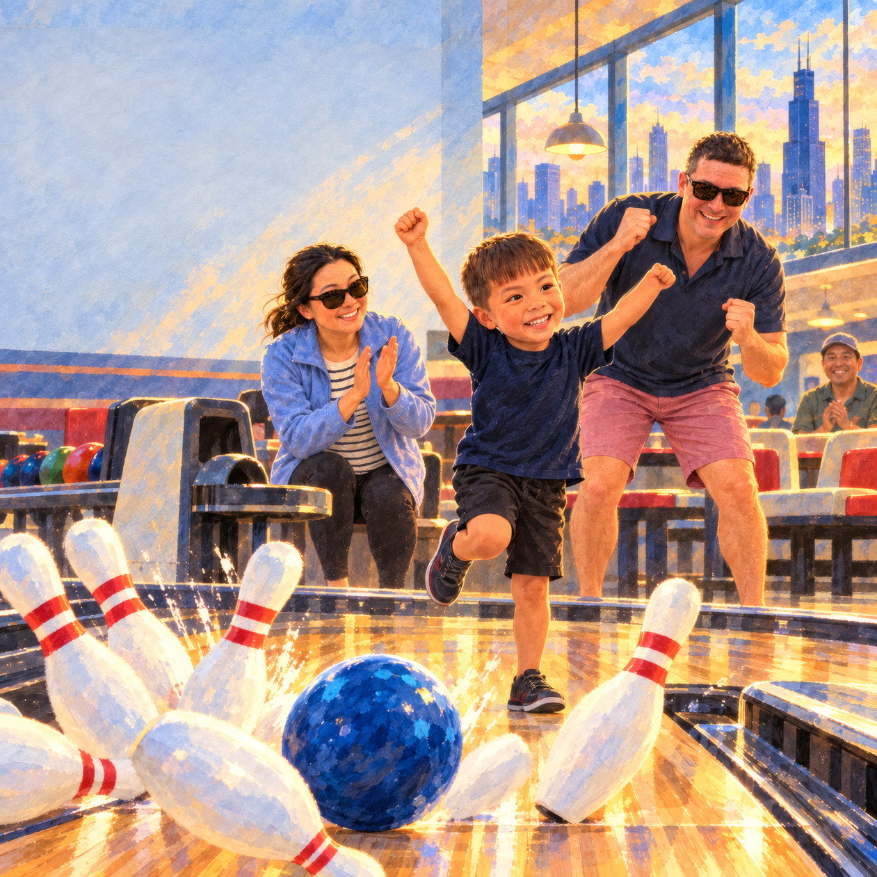 Lukas and the Biggest Day Ever, page 17: Bowling in Chicago