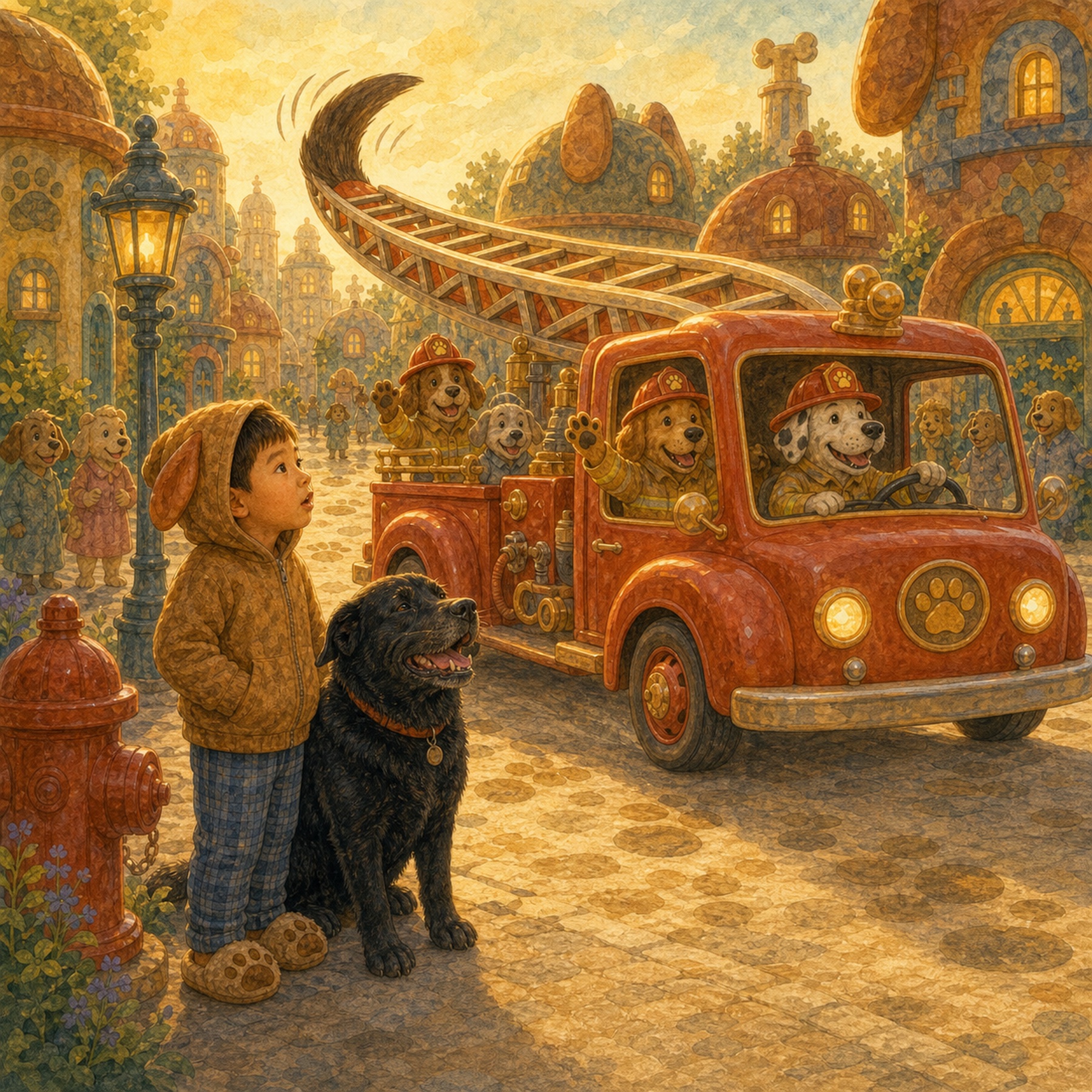 Lukas Was a Dog in Dog City, page 5: The Dog Fire Truck